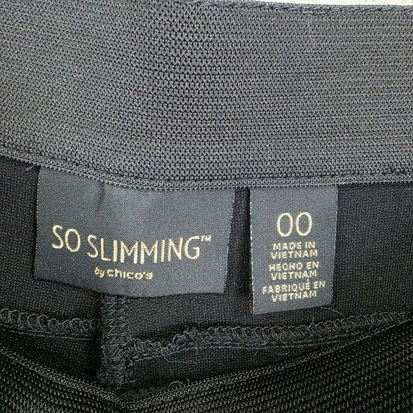 Women Chicos So Slimming Black & Lace Patterned Ankle Pants Slim Fit Size 00 - Picture 4 of 11